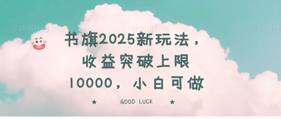 书旗2025新玩法，收益突破上限10000，小白可做-星火轻创