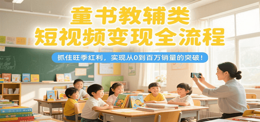 童书教辅类短视频变现全流程，抓住旺季红利，实现从0到百万销量的突破！-星火轻创