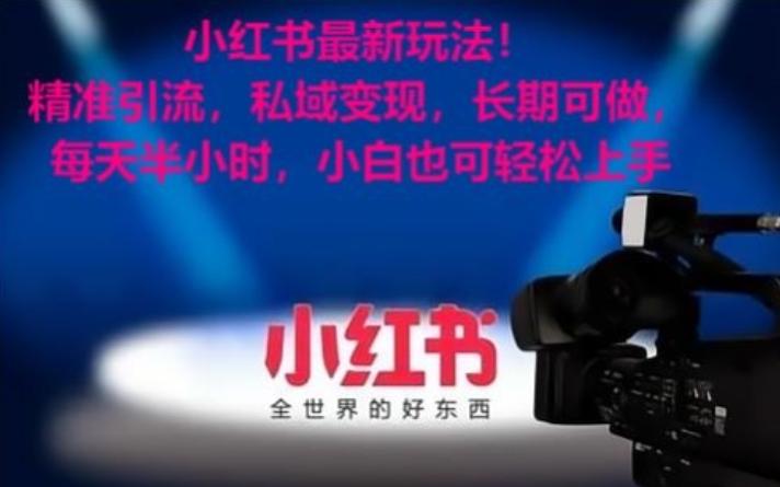 小红书最新玩法！精准引流，私域变现，长期可做，每天半小时，小白也可轻松上手【揭秘】-星火轻创