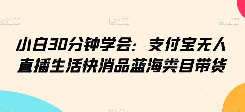 小白30分钟学会：支付宝无人直播生活快消品蓝海类目带货【揭秘】-星火轻创