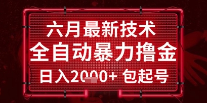 六月最新技术全自动暴力撸金，稳定日入2k+包起号，长期稳定【揭秘】-星火轻创