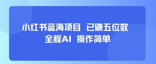 小红书蓝海项目，全程AI，操作简单，已挣五位数-星火轻创