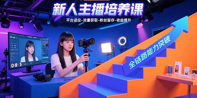 新人主播培养课：平台适应-流量获取-粉丝留存-收益提升 全链路能力突破-星火轻创