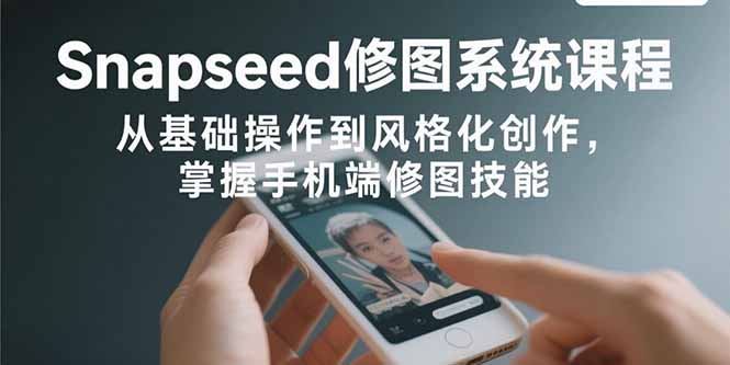 Snapseed修图系统课程：从基础操作到风格化创作，掌握手机端修图技能-星火轻创