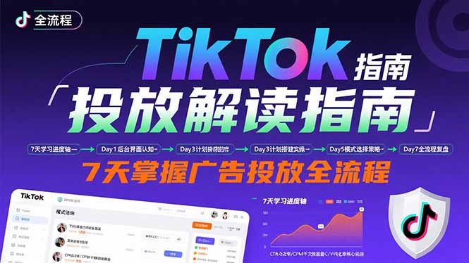TikTok投放解读指南：后台操作/计划建立/模式选择，7天掌握广告投放全流程-星火轻创