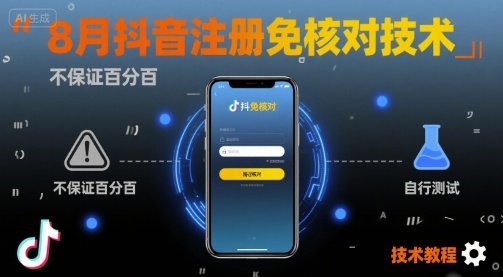 8月抖音注册免核对技术，不保证百分百，自测-星火轻创