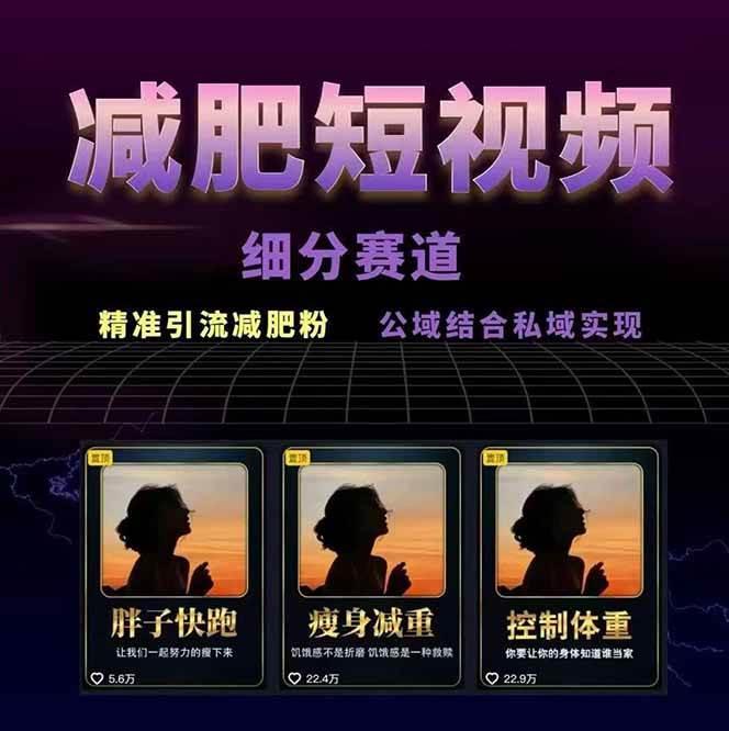 图片[2]-减肥短视频运营实战课：含素材制作、剪映教学，讲精准引流、变现设计与内容模板技巧-星火轻创