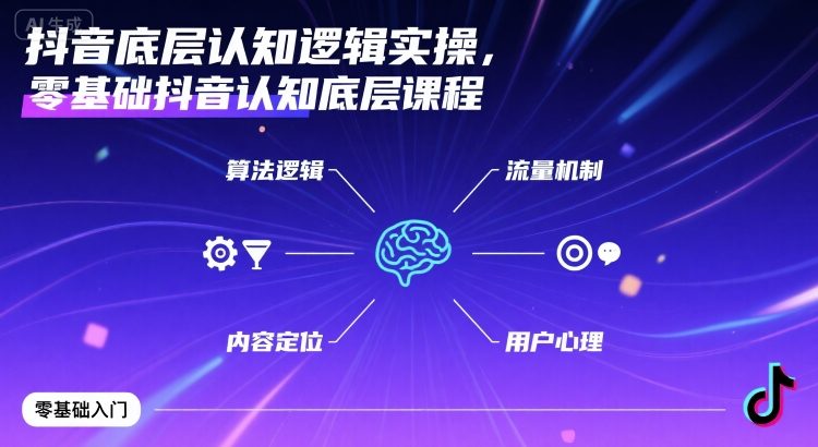 抖音底层认知逻辑实操，零基础抖音认知底层课程-星火轻创