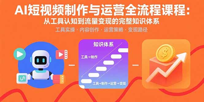 AI短视频制作与运营全流程课程：从工具认知到流量变现的完整知识体系-星火轻创