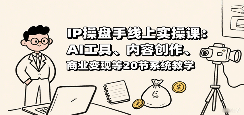 IP操盘手线上实操课：AI工具、内容创作、商业变现等20节系统教学-星火轻创