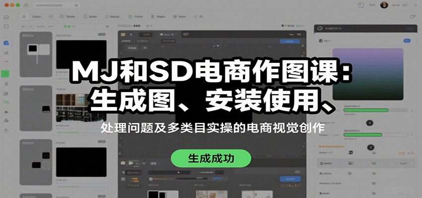 MJ和SD电商作图课:生成图、安装使用、处理问题及多类目实操的电商视觉创作-星火轻创