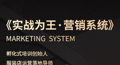 老杨·服装老板必修课《实战为王-营销系统》实现业绩被动式增长-星火轻创