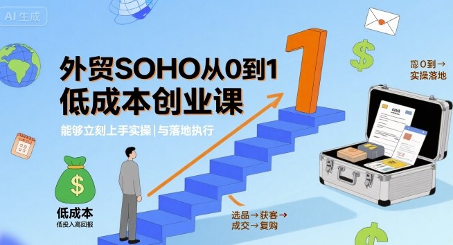 外贸SOHO从0到1低成本创业课，能够立刻上手实操与落地执行-星火轻创