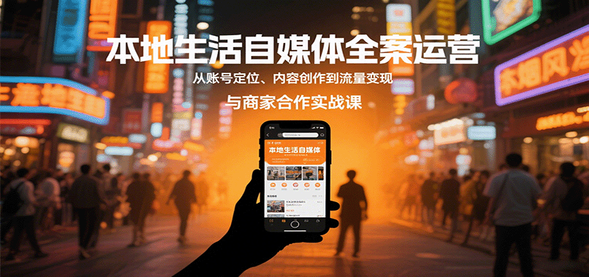 本地生活自媒体全案运营，从账号定位、内容创作到流量变现与商家合作实战课-星火轻创