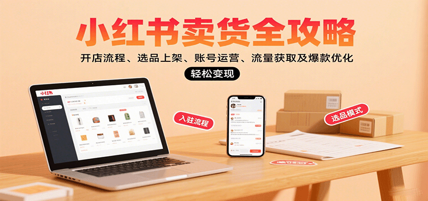 小红书卖货全攻略：开店流程、选品上架、账号运营、流量获取及爆款优化，轻松变现-星火轻创
