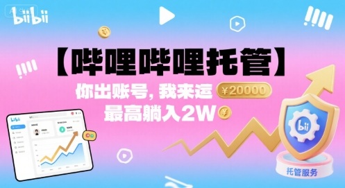 【哔哩哔哩托管】你出账号，我来运营，最高躺入2W【揭秘】-星火轻创