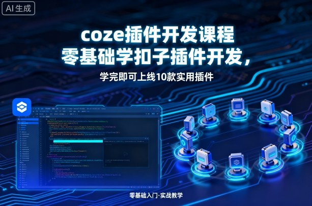 coze插件开发课程，零基础学扣子插件开发，学完即可上线10款实用插件-星火轻创