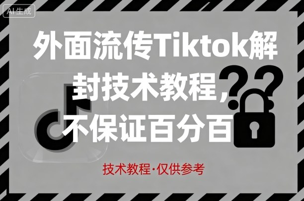 外面流传Tiktok解封技术教程，不保证百分百，具体自测-星火轻创