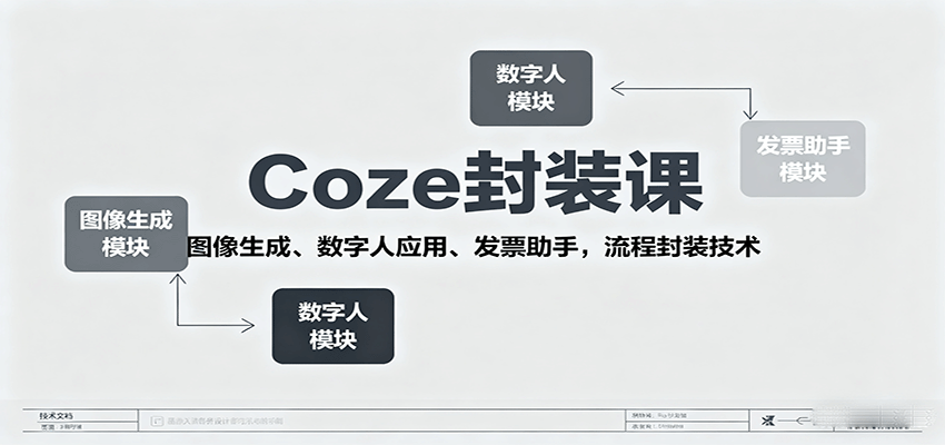 Coze封装课,图像生成、数字人应用、发票助手,流程封装技术-星火轻创