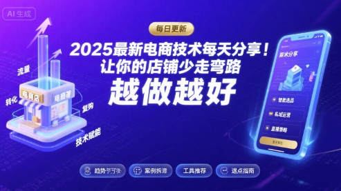2025最新电商技术每天分享，让你的店铺少走弯路，越做越好(更新9月)-星火轻创