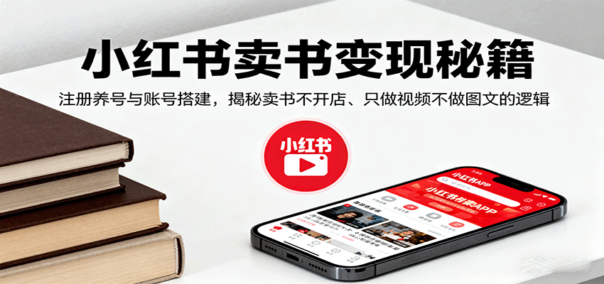 小红书卖书变现秘籍,注册养号与账号搭建,揭秘卖书不开店、只做视频不做图文的逻辑-星火轻创
