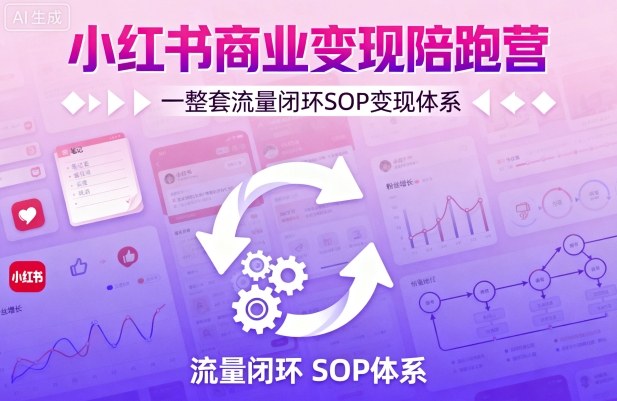 小红书商业变现陪跑营，轻IP矩阵 私域获客 聚光投流，一整套流量闭环SOP变现体系-星火轻创