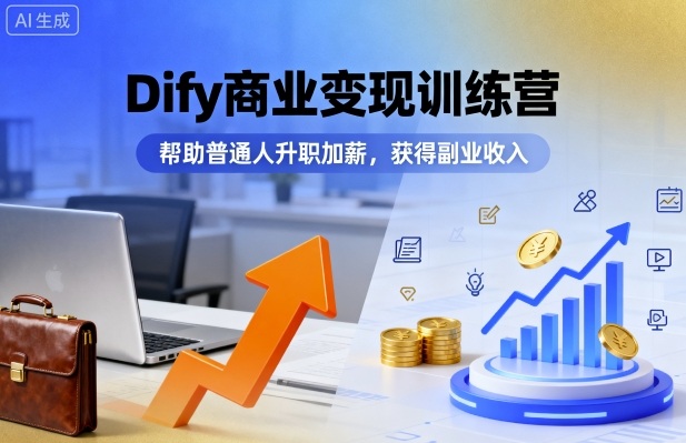 Dify商业变现训练营，帮助普通人升职加薪，获得副业收入-星火轻创