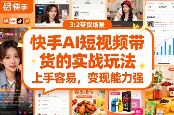 快手ai短视频带货的实战玩法，上手容易，变现能力强-小艾项目网