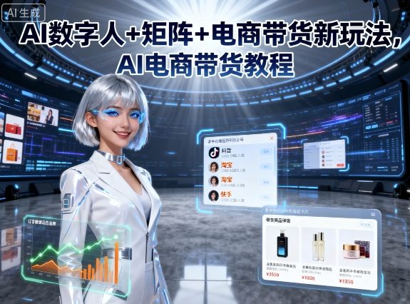 AI数字人+矩阵+电商带货新玩法,AI电商带货教程