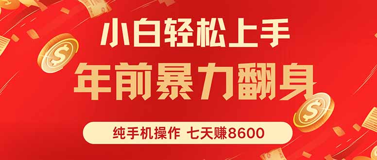 七天狂赚8600，小白纯手机操作，日入1000+-星火轻创