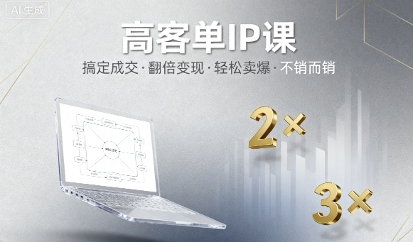 高客单IP课，搞定成交，搞定高客单IP，翻倍变现，轻松卖爆，不销而销-星火轻创