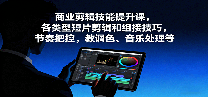 商业剪辑技能提升课，各类型短片剪辑和组接技巧，节奏把控，教调色、音乐处理等-星火轻创