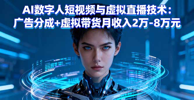 AI数字人短视频与虚拟直播技术：广告分成+虚拟带货月收入2万-8万元-星火轻创