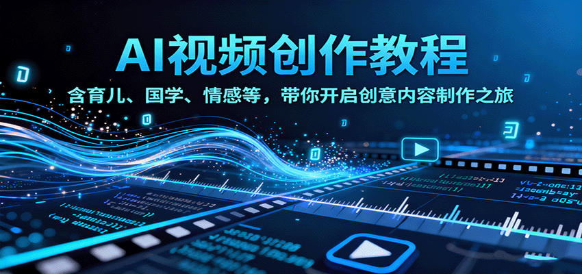 AI视频创富课，含育儿、国学、情感等，带你开启创意内容制作之旅-星火轻创