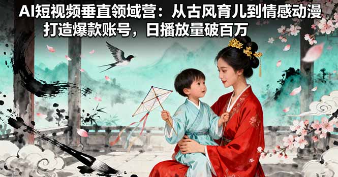 AI短视频垂直领域营：从古风育儿到情感动漫，打造爆款账号,日播放量破百万-星火轻创