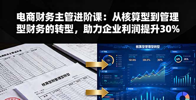 电商财务主管进阶课：从核算型到管理型财务的转型，助力企业利润提升30%-星火轻创