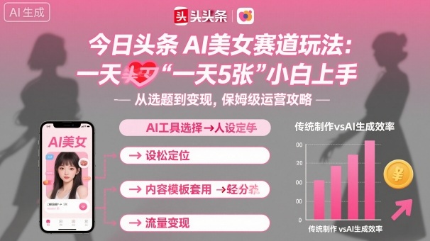 今日头条AI美女赛道玩法，一天轻松5张，小白轻松上手-星火轻创