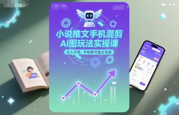 小说推文手机混剪AI图玩法实操课，日入可观，手机即可独立完成-星火轻创