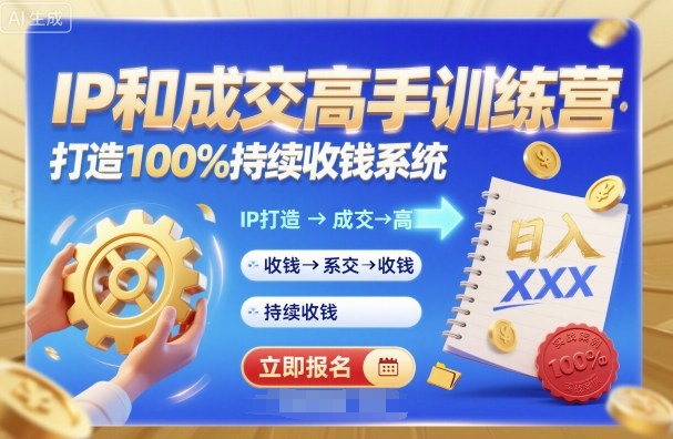 带你成为IP和成交高手的训练营，打造100%持续收钱系统-星火轻创