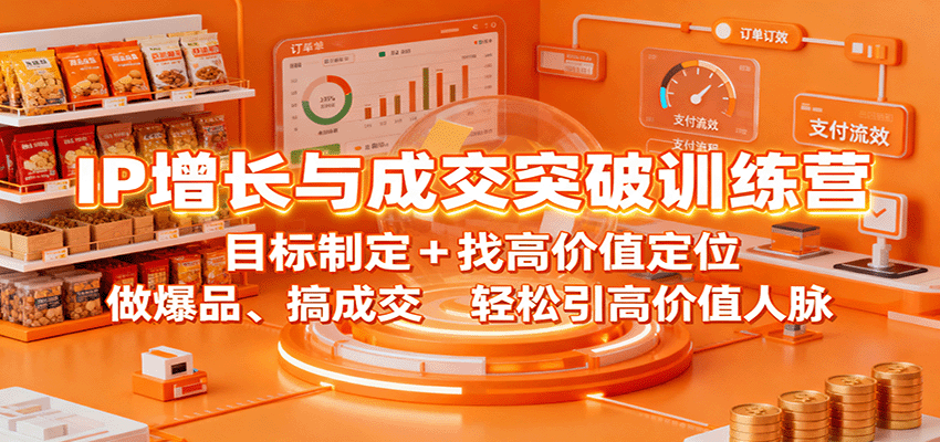IP增长与成交突破训练营：目标制定+找高价值定位，做爆品、搞成交，轻松引高价值人脉-星火轻创