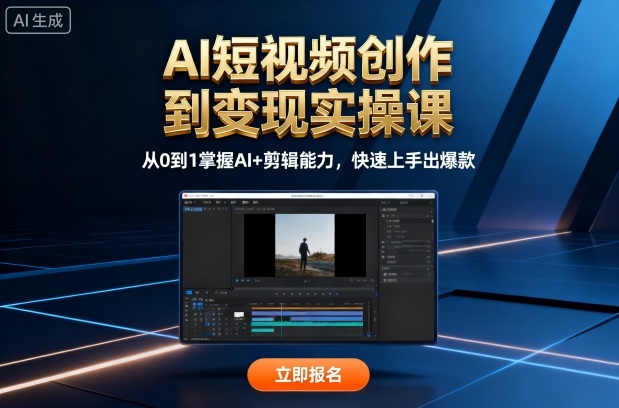 AI短视频创作到变现实操课，从0到1掌握AI+剪辑能力，快速上手出爆款(更新10月)-小艾项目网