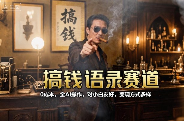 搞钱语录赛道，0成本，全AI操作，对小白友好，变现方式多样-星火轻创