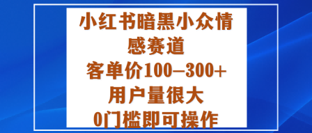 小红书暗黑小众情感赛道，客单价100-300+用户量很大，0门槛即可操作-星火轻创
