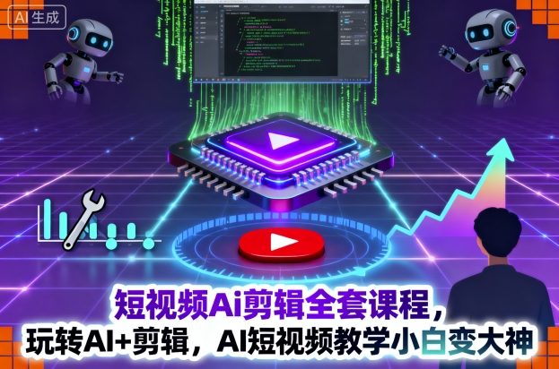 短视频Ai剪辑全套课程，玩转AI+剪辑，AI短视频教学小白变大神-星火轻创
