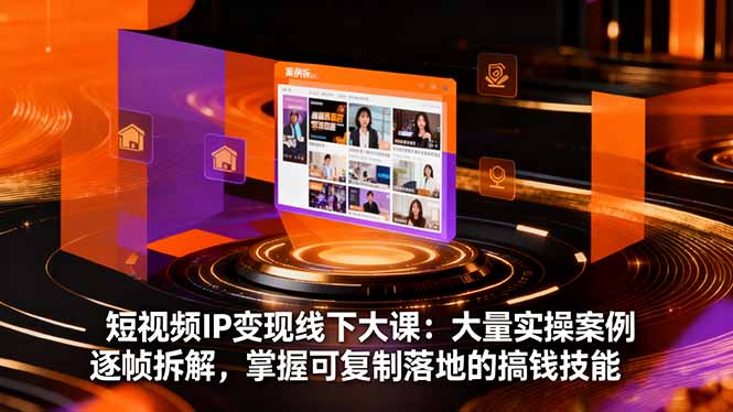 短视频IP变现线下大课：大量实操案例逐帧拆解，掌握可复制落地的搞钱技能-星火轻创