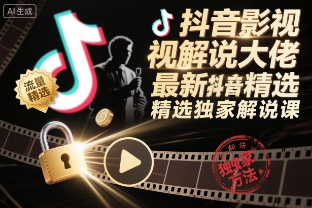 抖音影视解说大佬最新抖音进精选和独家方法，精选独家解说课-星火轻创
