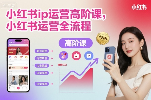 小红书ip运营高阶课，小红书运营全流程-星火轻创