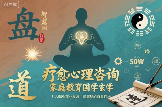 疗愈心理咨询，家庭教育国学玄学，月入50个商业复盘，最底层的商业打法-星火轻创