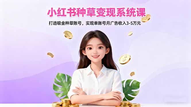 小红书种草变现系统课：打造吸金种草账号，实现单账号月广告收入3-5万元-星火轻创