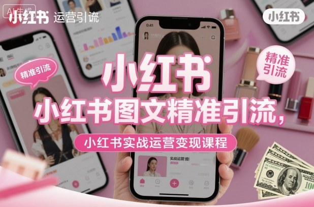 小红书图文精准引流，小红书实战运营变现课程-星火轻创